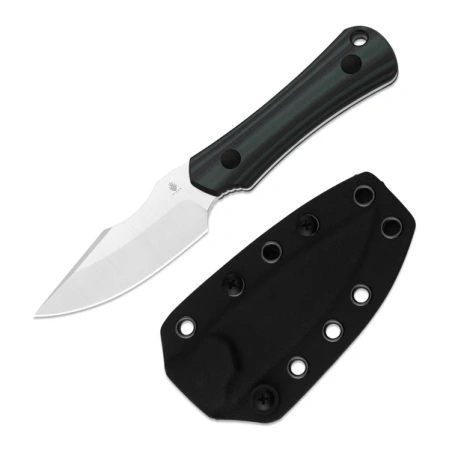 Kizer Bone Knife Black-Green G10, Satin AEB-L by Maverick Customs (1122A3)