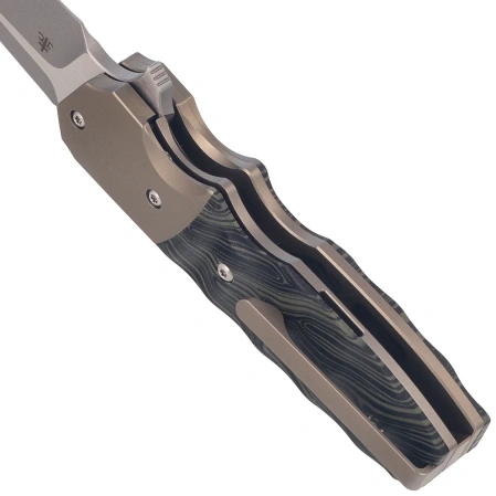 Bestech Freefall Bronze Titanium/Black-Green G10, Stonewashed/Satin CPM S35VN by Jason Clark Knife (BT2007A)