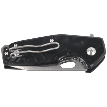Fox Suru Knife Black Cellulose Acetate, Stonewashed M398 by by Jesper Voxnæs (FX-526LI RB2)