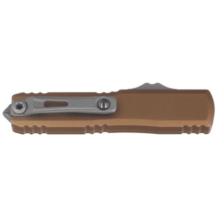 Microtech UTX-70 Gen IV D/E OTF Knife Tan Aluminum, Apocalyptic M390MK by Tony Marfione (11474-10APTA)
