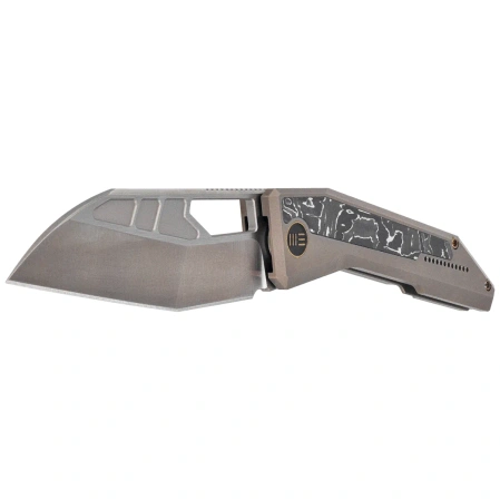 WeKnife Inceptus Knife Champagne Titanium/Aluminum Foil Carbon Fiber, Satin M390 by Robert Saniscalchi (WE25017-4)