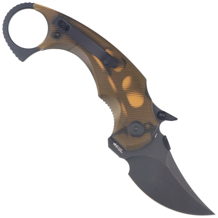 Nóż składany Kubey Jaw Pikal Yellow Ultem, Blackwashed 14C28N by MUZI Design (KU440E)