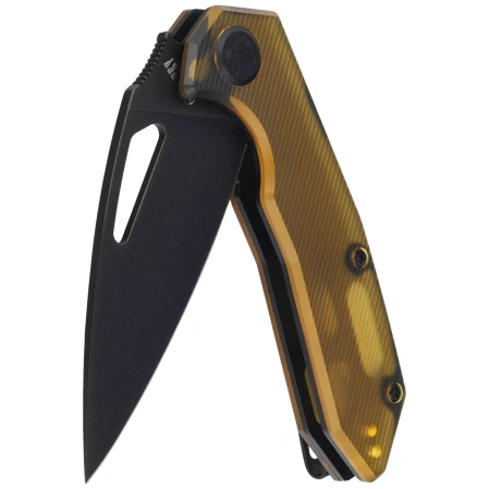 Kubey Coeus Knife Yellow Ultem, Blackwashed 14C28N (KU122T)