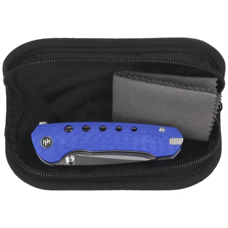 Remette RT-BEE-B Knife w/Titanium Toothpick Blue G10, Handmade Satin 14C28N