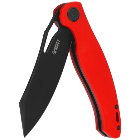Kubey Drake Knife Red G10, Blackwashed 14C28N by Maksim Tkachuk (KU239H)