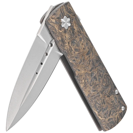 Nóż składany Maserin Daga 372/G Black-Gold Fat Carbon, Satin Elmax by Attilio Morotti