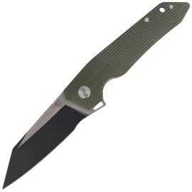 Bestech Barracuda Green G10, Black Stonewashed/Satin D2 knife (BG15B-2)