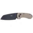 Kubey Bonza Knife Tan G10, Blackwashed 14C28N by Happy As Larry (KU446F)