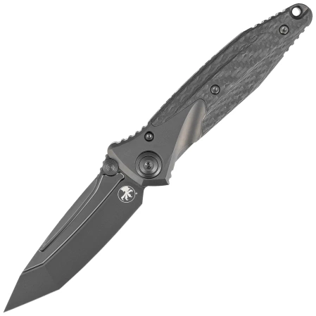 Microtech Socom Bravo T/E Knife Black DLC Titanium / Carbon Fibre, Black DLC HW, Black DLC M390 by Tony Marfione (261-1DLCTCFTIS)