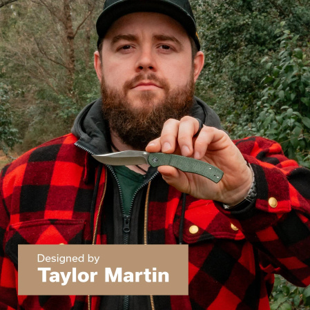 Nóż składany Civivi Clingman Green Canvas Micarta, Satin Nitro-V by Taylor Martin Best Damn EDC (C23065-4)