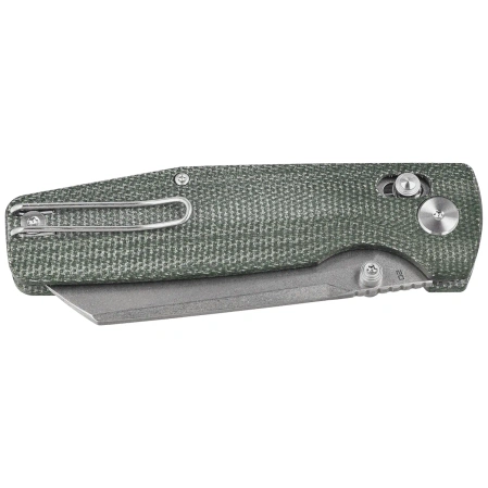 Nóż składany Bestech Slasher Green Micarta, Stonewashed D2 (BG56B-1)