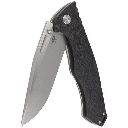 Bestech Keen II Black Titanium/Marbled Carbon Fiber, Stonewashed/Satin CPM S35VN by Koens Craft Knife (BT2301B)
