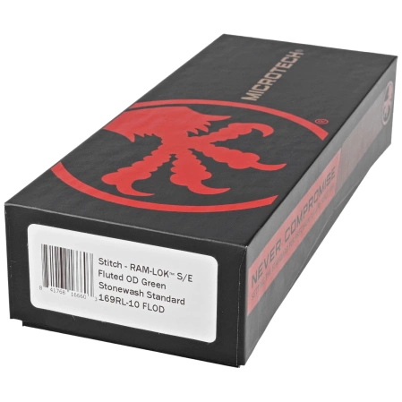 Microtech Stitch Ram-Lok S/E Knife OD Green Fluted Aluminum, Stonewashed M390MK by Borka Blades and Tony Marfione (169RL-10FLOD)