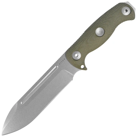 Kizer Drop Bear Fix 7 Knife Green Micarta, Stonewashed AEB-L by Azo (1103A1)