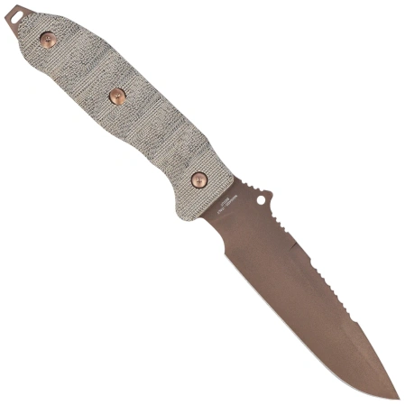 Fox Audax Knife OD Green Canvas Micarta, Bronze PVD Becut by Trinova Solutions (FX-615)
