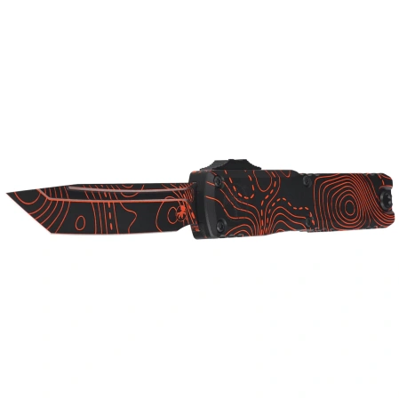 Nóż automatyczny OTF Microtech Ultratech Gen IV T/E Signature Topographic Black-Orange Camo Smooth Aluminium, Topographic Black-Orange Camo M390MK by Tony Marfione (11234-1TPBKORCS)