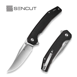 Sencut Vornix Knife Black Canvas Micarta, Satin 9Cr18MoV (S25038-2)