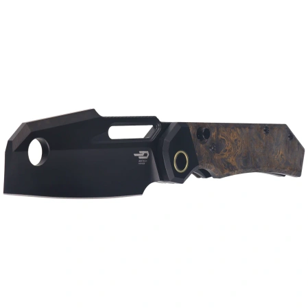 Bestech Nyrrdreki Knife Black Titanium/Dark Matter Gold Fatcarbon, Satin DLC M390 by Fabian Hobbelen (BT2607D)