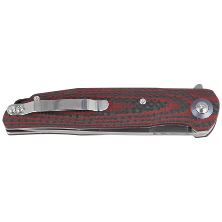 Bestech Ascot Red Carbon Fiber/G10, Satin D2 Knife (BG19F)