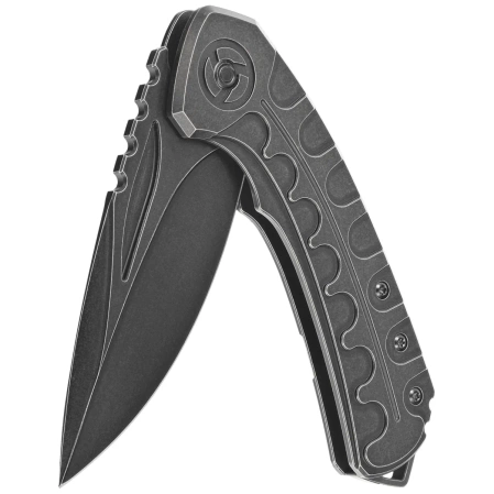 Bestech Buwaya Black Titanium, Black Stonewashed M390 by Kombou Knife (BT2203C)