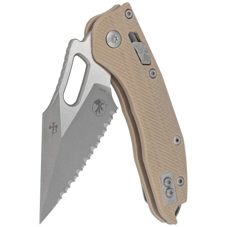 Microtech Stitch-M Ram-Lok S/E Knife Tan Fluted G10, Apocalyptic F/S M390MK by Borka Blades and Tony Marfione (169RL-12APFLGTTA)