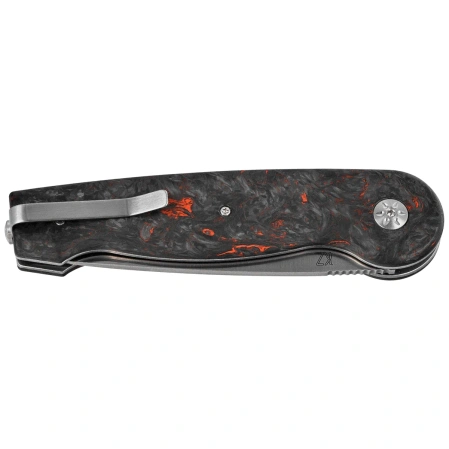 Nóż składany Maserin Summit Black / Orange Fat Carbon, Satin MagnaCut (490/FCA)