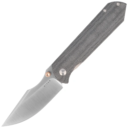 Nóż składany Kizer Harpoon Fold Gray Titanium / Black Norplex UltreX Micarta, Satin Elmax by Maverick Customs (Ki4784A2)