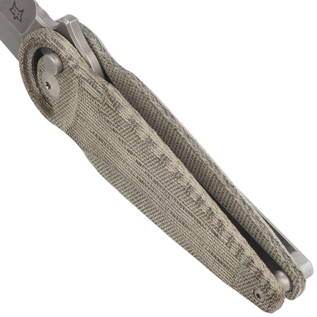 Nóż składany FOX Saturn OD Green Canvas Micarta, Coarse Stone Washed N690Co by Denis Simonutti (FX-551 MOD)