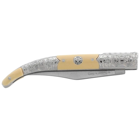 Martinez Albainox Decore Folding Knife – White ABS/Zamak Handle, Satin 3Cr13MoV (19794)