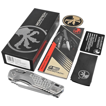 Nóż składany Microtech MSI S/E Ram-Lok Marfione Select Frag Titanium, Blue HW, Stonewashed M390MK by Tony Marfione (210-10FRMS2)