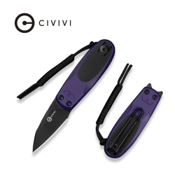 Civivi Purr Knife Purple-Black G10, Black Stonewashed Nitro-V by Ostap Hel (C25054-3)