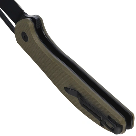 Nóż składany Bestechman Whalefin OD Green G10, Black PVD D2 (BMK18D)