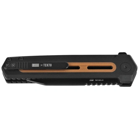 Tekto F4 Echo Zastava Knife Black Aluminum/American Walnut G10, Titanium-Coated CPM S35VN