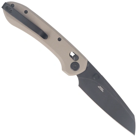 Nóż składany Kubey Bonza Tan G10, Blackwashed 14C28N by Happy As Larry (KU446F)