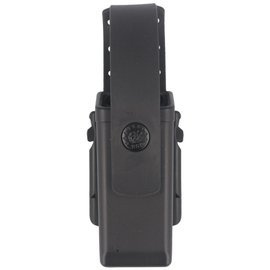 Ładownica ESP na dwurzędowy magazynek 9 mm / .40 z obrotowym mocowaniem UBC-01 i paskiem zabezpieczającym, czarna (MH-04-S)