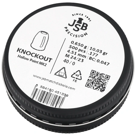 Śrut JSB Slug KnockOut MKII .177 / 4.51 mm, 0.651 g, 200 szt. (546224-500)