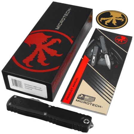Nóż automatyczny OTF Microtech Ultratech Gen III ZBP T/E Black Aluminium, Stonewashed M390MK by Tony Marfione (1123-10)