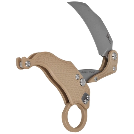 Nóż grawitacyjny Reate EXO-K Gravity Karambit Tan Aluminium, Stonewashed N690