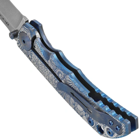 Nóż składany Spartan Blades Harsey Folder ''Paisley Blue'' Titanium, Stonewashed MagnaCut