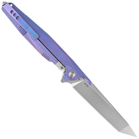 Nóż składany Rike Knife RK1707T-B Blue Titanium, Bead Blasted / Satin M390