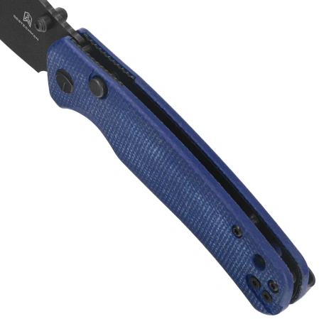 Bestechman Cicada's Wing-TL Knife Blue Canvas Micarta, Black PVD 10Cr15CoMoV (BMK24-M-4)