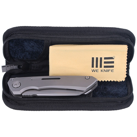 WE Knife Mini Buster Gray Titanium, Polished Bead Blasted CPM 20CV by Snecx Tan (2003A)