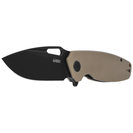 Kubey Tityus Knife Tan G10, Blackwashed 14C28N (KU322U)