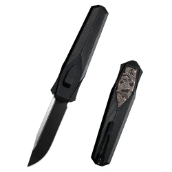 Remette RT-Swordfish CP Knife Black Aluminum/Copper Carbon Fiber, Titanium Black 14C28N (ZL103C7)