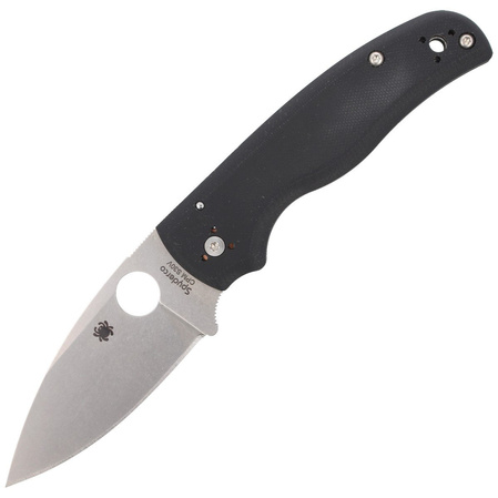 Spyderco Shaman Knife Black G10, Stonewashed CPM S30V by Sal Glesser (C229GP)