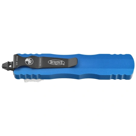 Nóż automatyczny OTF Microtech Dirac D/E Blue Aluminium, Black Cerakote M390 by Tony Marfione (225-1BL)