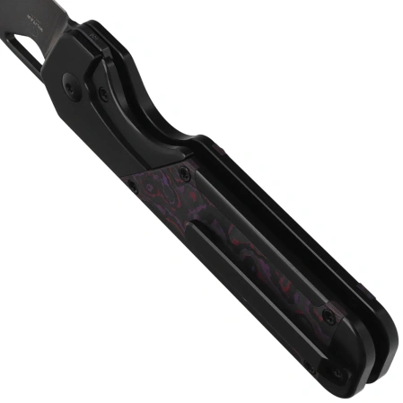 Kizer Militaw Knife Black Titanium / Purple Haze Fat Carbon, Black DLC S45VN by Jonathan Styles (Ki3634A2)