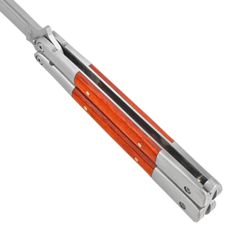Third Decor Habitat Balisong Knife Palisander Wood/Stainless Steel, Satin 420 (K2095)