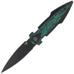 Nóż składany Bestech Ika Dagger Black Titanium / GITD Marble Carbon Fiber, Black PVD M390 by Tashi Bharucha (BT2602D)