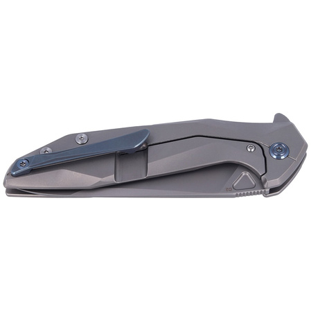 Kubey Nova Frame Lock Knife Gray 6AL4V Titanium, Beadblasted 14C28N (KB235F)